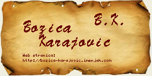 Božica Karajović vizit kartica
